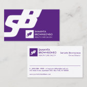 Lila Classic White Bold Einfach elegant Visitenkarte (Vorne/Hinten)