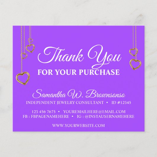 Lila Clean Heart Gold Vielen Dank (Vorderseite)