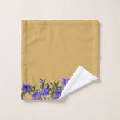 Lila Clematien mit Folien auf Pfirsichuntergrund Badhandtuch Set (Waschlappen)