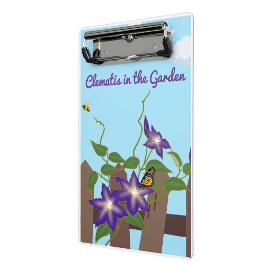 Lila Clematin Im Garten Mini Klemmbrett (Gewinkelt2)