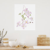 lila Clematis Aquarell Poster (Küche)