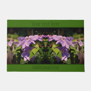 Lila Clematis auf Zaun Personalisiert Fußmatte