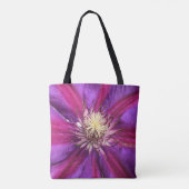 Lila Clematis Blossom Tasche (Rückseite)