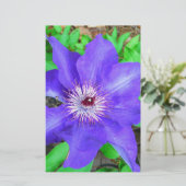 Lila Clematis-Blume Briefpapier (Stehend Vorderseite)