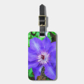 Lila Clematis-Blume Gepäckanhänger (Vorderseite vertikal)
