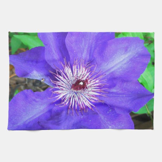 Lila Clematis-Blume Handtuch (Horizontal)