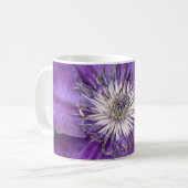 Lila Clematis Blume Kaffeekaffee Tasse (Vorderseite Links)