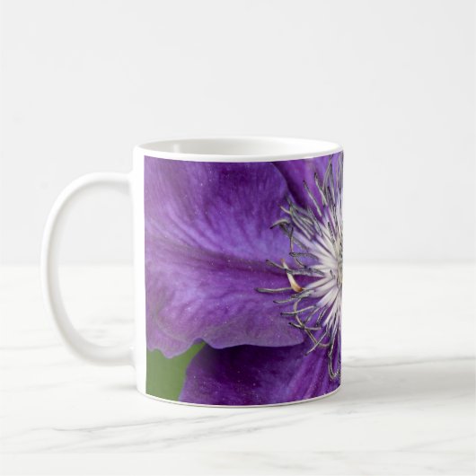 Lila Clematis Blume Kaffeekaffee Tasse (Links)
