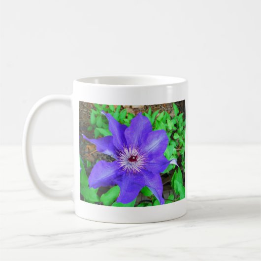 Lila Clematis-Blume Kaffeetasse (Links)
