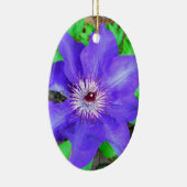 Lila Clematis-Blume Keramik Ornament (Rechts)