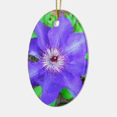 Lila Clematis-Blume Keramik Ornament (Links)