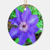 Lila Clematis-Blume Keramik Ornament (Links)