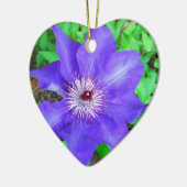 Lila Clematis-Blume Keramikornament (Links)