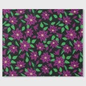 Lila Clematis-Blume-Muster Geschenkpapier (Flach)