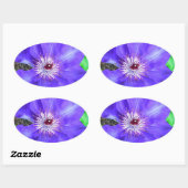 Lila Clematis-Blume Ovaler Aufkleber (Blatt)