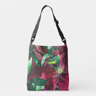 Lila Clematis Blumenbeutel Tragetaschen Mit Langen Trägern
