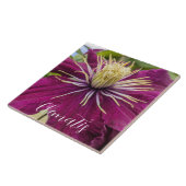 Lila Clematis-Blüte Floral Fliese (Seite)