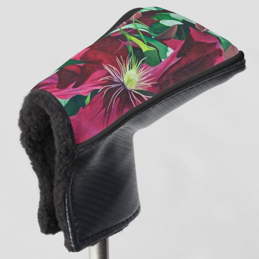 Lila Clematis Floral Golf Headcover (3/4 Vorderseite)
