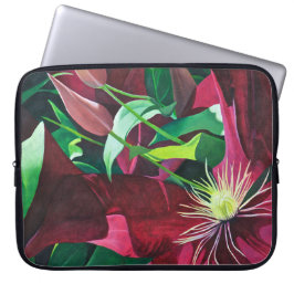 Lila Clematis Floral Laptopschutzhülle