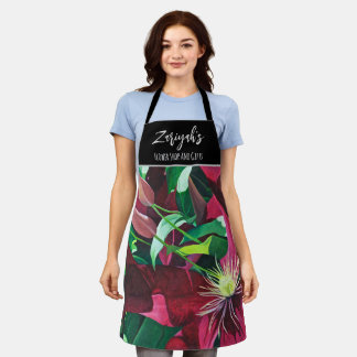 Lila Clematis, floral, mittel Schürze