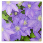 LILA CLEMATIS (FOTOG) GROSSE KERAMIK TILE/TRIVET FLIESE (Vorderseite)