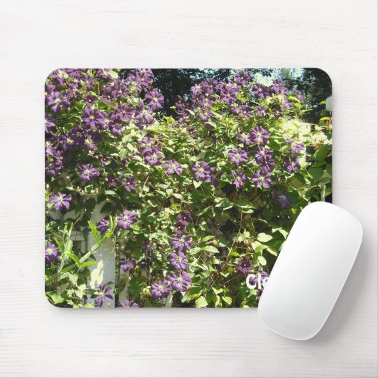 Lila Clematis Garden Mousepad (Mit Mouse)
