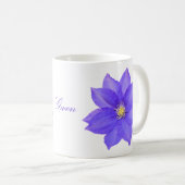 Lila Clematis Kaffeetasse Becher (VorderseiteRechts)