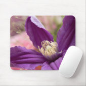 "Lila Clematis Macro - Elegante Blumenmousepad" Mousepad (Mit Mouse)