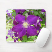 Lila Clematis Mousepad (Mit Mouse)