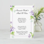 Lila Clematis Post Wedding Reception Invit Einladung (Stehend Vorderseite)