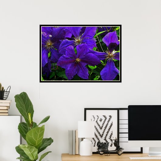 Lila Clematis Poster (Heimbüro)