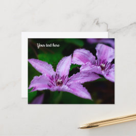 Lila Clematis Postkarte