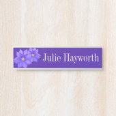 Lila Clematis-Schreibtisch Türwand, Kubikname Plat Türschild (Vorderseite )
