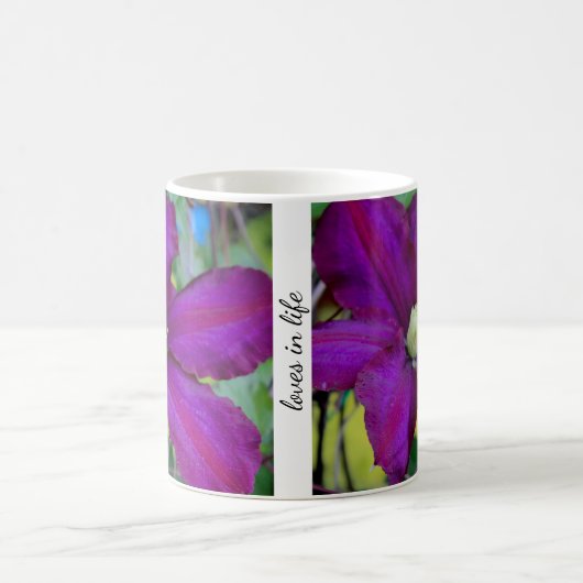 Lila Clematis-Tasse Kaffeetasse (Mittel)
