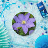 Lila Clematitis-Papierplatte Pappteller (Party)