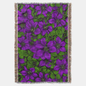 Lila Clematiweine Decke (Vorderseite Vertikal)