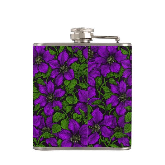 Lila Clematiweine Flachmann (Rückseite)