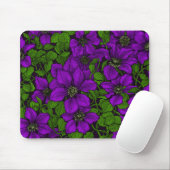 Lila Clematiweine Mousepad (Mit Mouse)