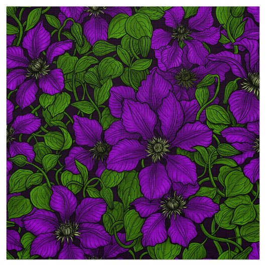 Lila Clematiweine Stoff (Muster)