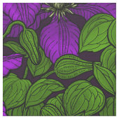 Lila Clematiweine Stoff (Nahaufnahme)