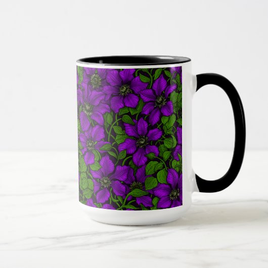 Lila Clematiweine Tasse (Rechts)