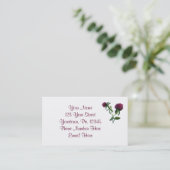 Lila Closing Blume Business Card Visitenkarte (Stehend Vorderseite)