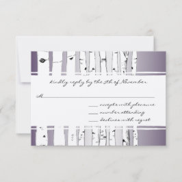 Lila Cloud Birch Tree Wedding RSVP