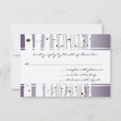 Lila Cloud Birch Tree Wedding RSVP Karte (Vorderseite)