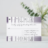 Lila Cloud Birch Tree Wedding RSVP Karte (Stehend Vorderseite)