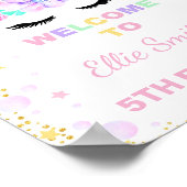 Lila Cloud Unicorn - Begrüßungszeichen Poster (Ecke)