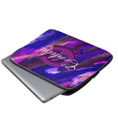 Lila Cloudscape Alkohol Tinte Laptopschutzhülle (Vorne Knopf)