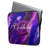 Lila Cloudscape Alkohol Tinte Laptopschutzhülle (Vorderseite Links)