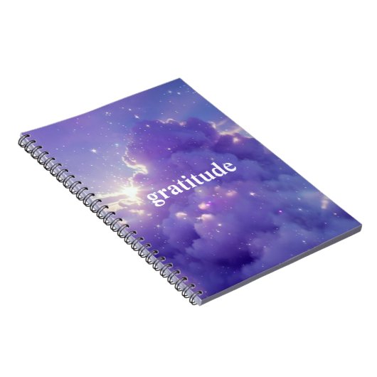 Lila Cloudy Ästhetik Dankensblatt Notizblock (Rechte Seite)