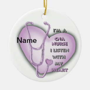 Lila CNA Nurse Keramikornament
